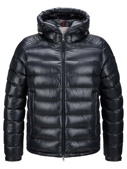 MONCLER Besines Double Hood Short Down Jacket Navy