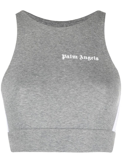 PALM ANGELS WOMEN Urban performance crop top Grey
