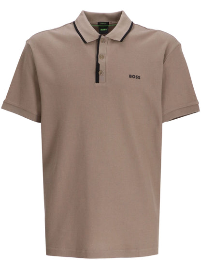 BOSS Paddy 2 Logo Print Pique Polo Shirt Light/Pastel Green