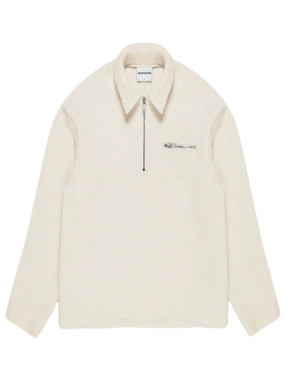 MKI MIYUKI ZOKU Boucle Quarter Zip Sweatshirt Off-White