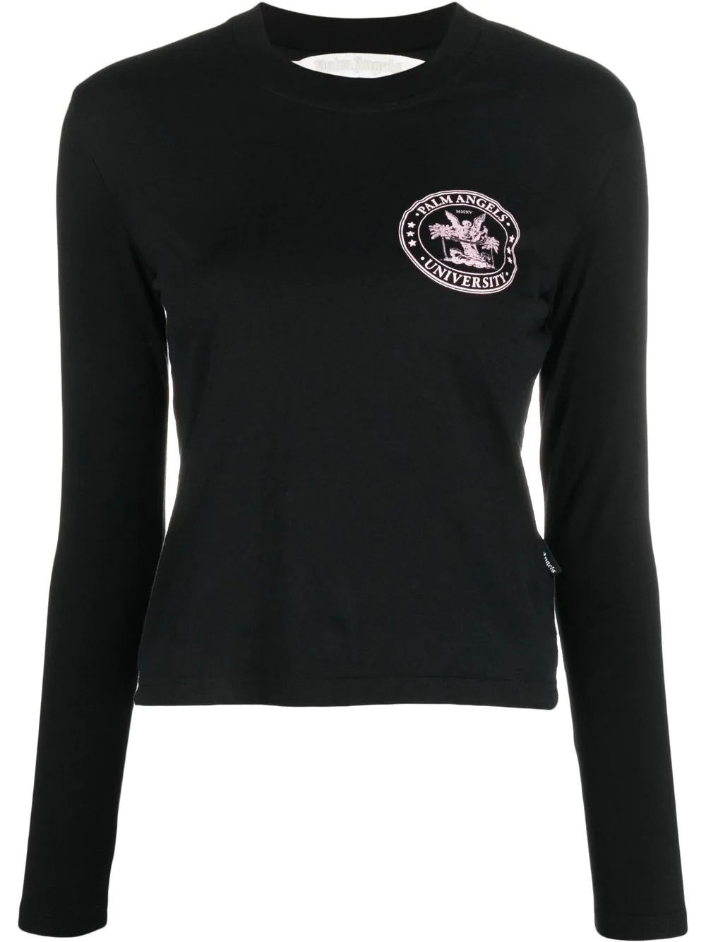 PALM ANGELS WOMEN College Fitted Tee L/S Black/Coral