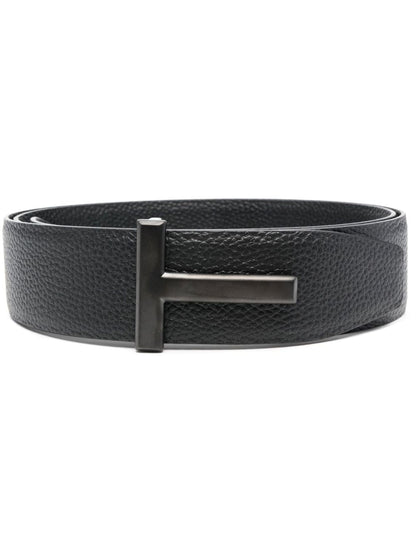 TOM FORD Adjustable T Logo Belt Black/Black