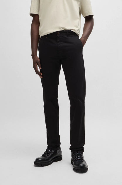 BOSS Slim Fit Stretch Cotton Chinos Black