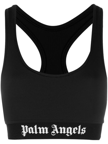 PALM ANGELS WOMEN Logo Sports Bra Black