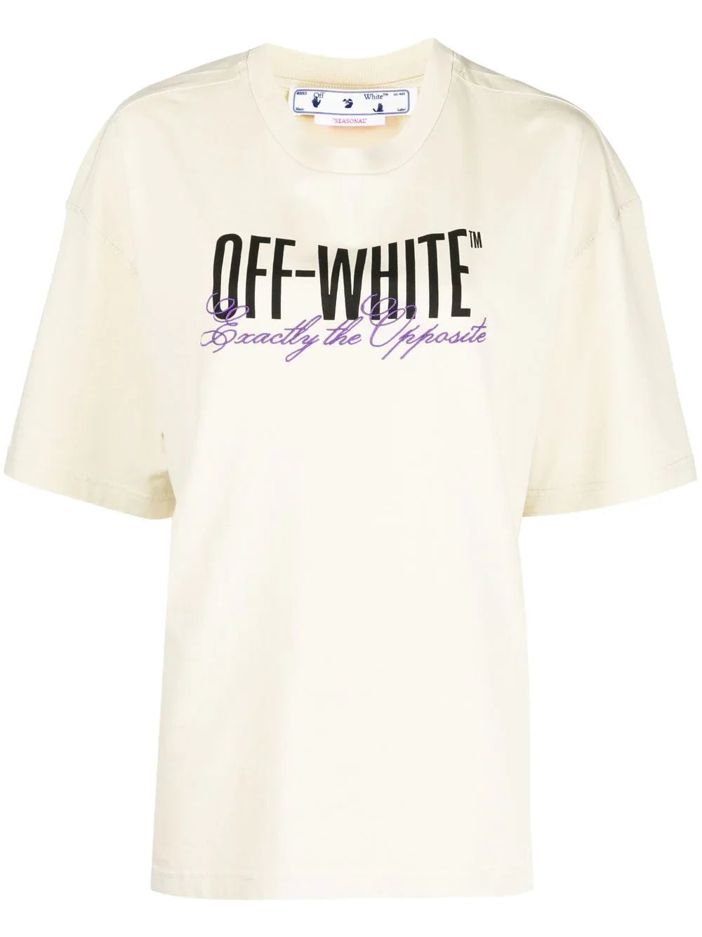 OFF-WHITE WOMEN Big Logo Opposite Over Tee Beige/Black