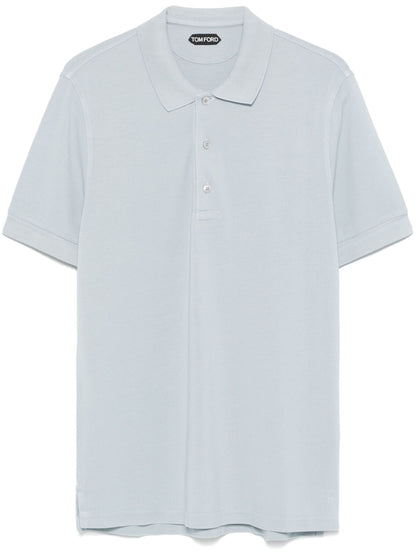 TOM FORD Piqué Polo Shirt Light Blue