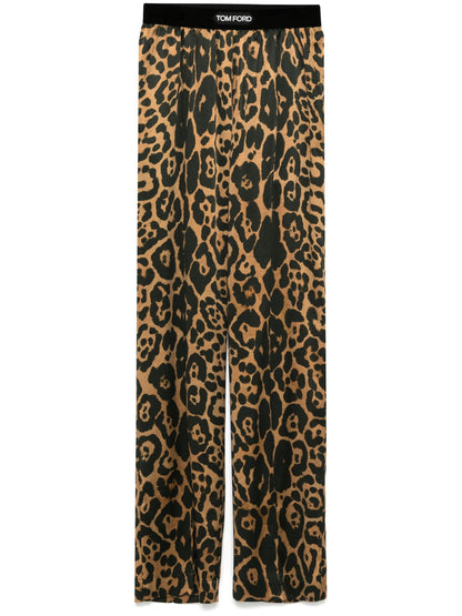TOM FORD WOMEN Leopard Print Trousers Brown