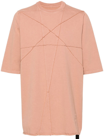 RICK OWENS DRKSHDW Panelled Cotton T-Shirt Pink