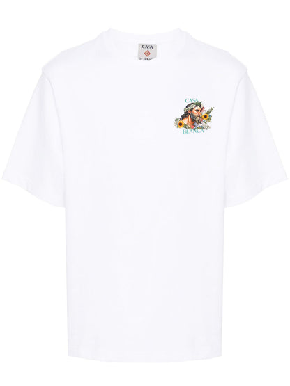 CASABLANCA Celebration Du Sport Printed T-Shirt White