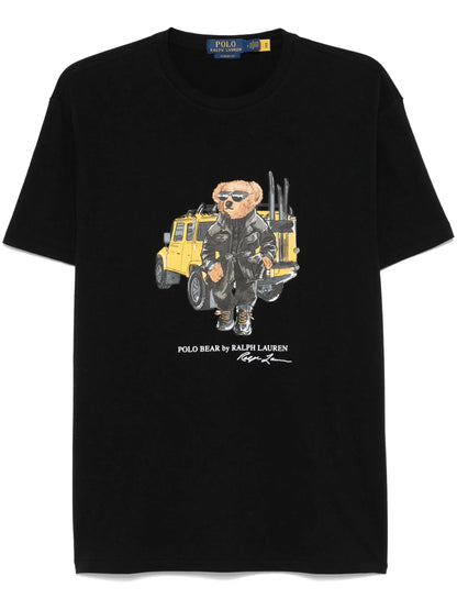 RALPH LAUREN Polo Bear Motif T-Shirt Black