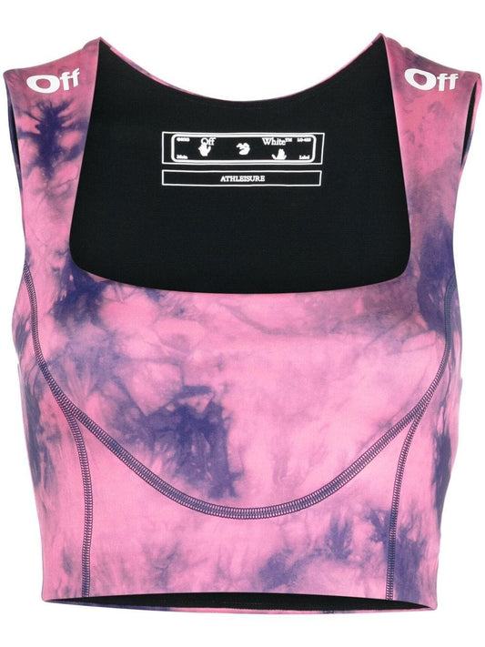 OFF-WHITE WOMEN Tie Dye Sports Bra Pink/Blue