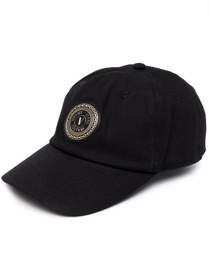 VERSACE Patch-embellished cap Black