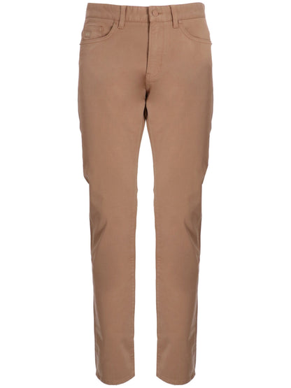 BOSS H-Delaware3 Cotton Blend Trousers Open Beige