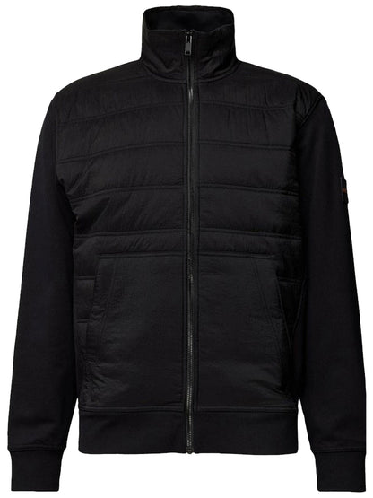 BOSS Ze Puff Logo Patch Padded Zip Up Jacket Black