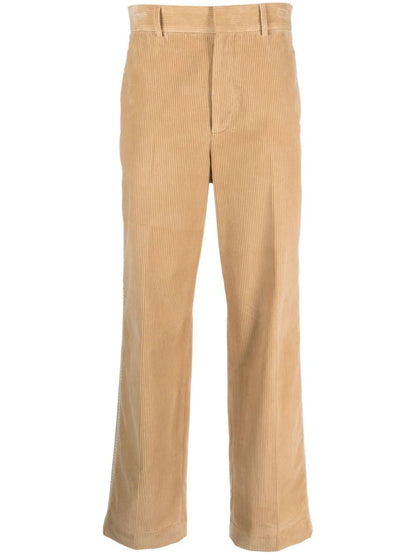 PALM ANGELS Corduroy Suit Tape Pants Beige/Off-White