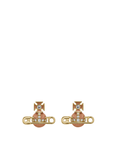 VIVIENNE WESTWOOD WOMEN Kitty Stud Earrings Gold/Light Rose