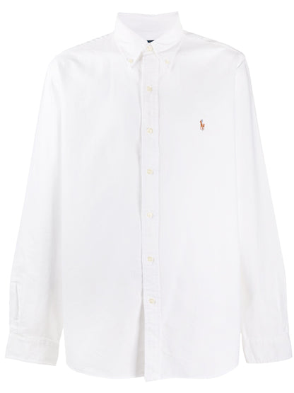 RALPH LAUREN Logo Slim Fit Oxford Shirt White