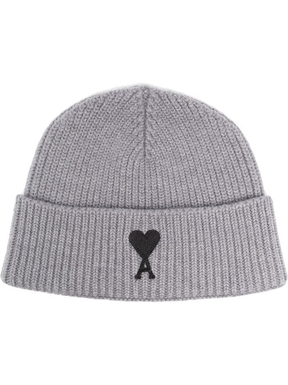 AMI PARIS Ami De Coeur Logo Beanie Grey/Black