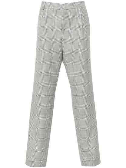 BOSS C-Peter Tartan-Check Trousers Grey/Navy