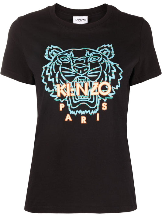 KENZO WOMEN Tiger Print T-Shirt Black