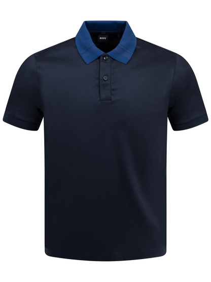 BOSS Phillipson Cotton Polo Shirt Dark Blue