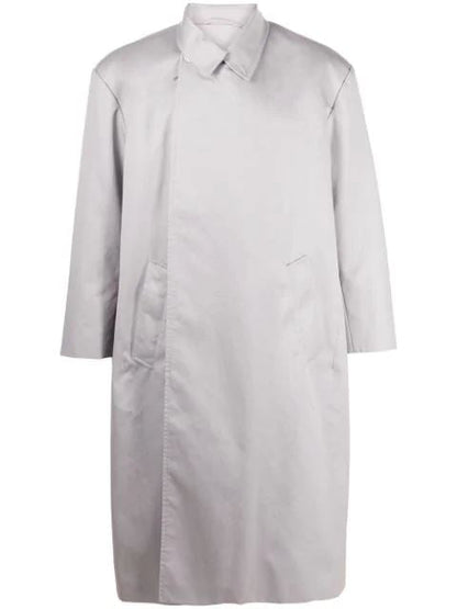 BALENCIAGA Concealed Fastening Trench Coat Grey
