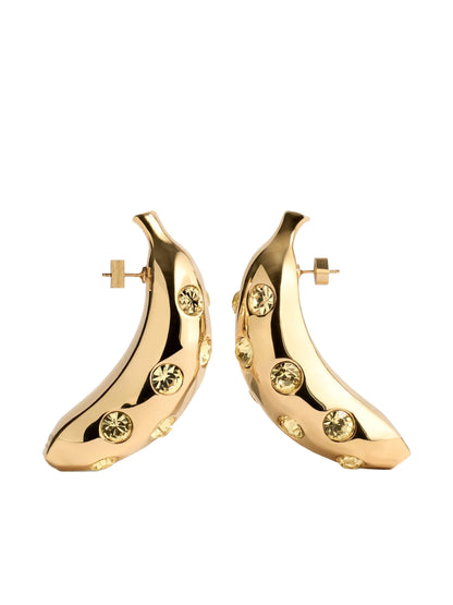 JACQUEMUS WOMEN Les Boucles Bananes Earrings Gold/Yellow