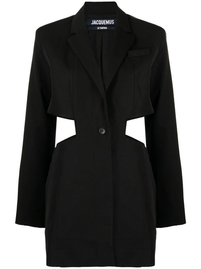 JACQUEMUS WOMEN La Robe Bari Blazer Mini Dress Black