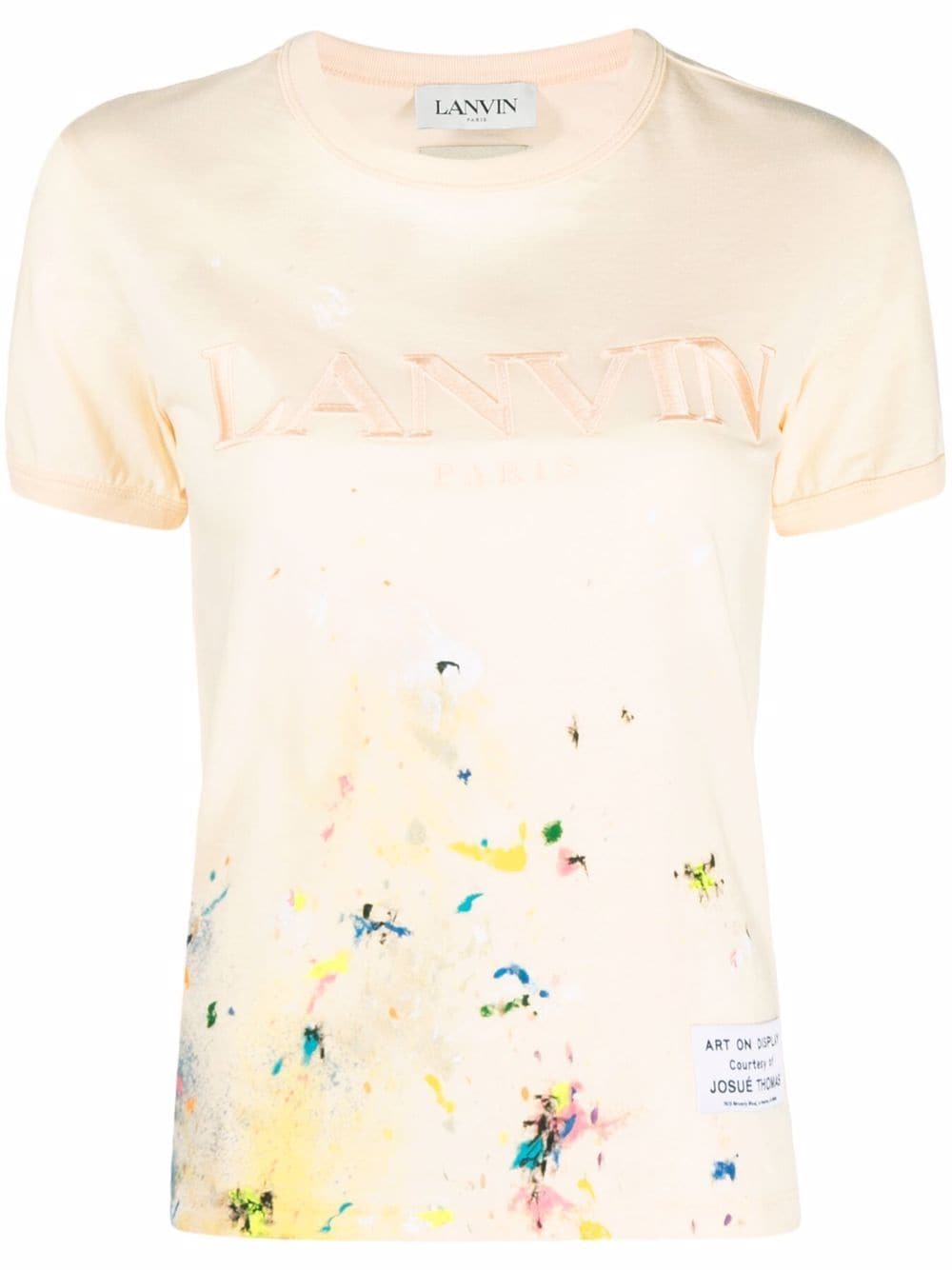 LANVIN X GALLERY DEPT. Short Sleeve Embroidered T-Shirt Pink
