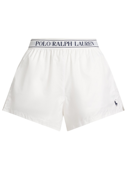 RALPH LAUREN WOMEN Logo-waistband Ripstop Short Ceramic White