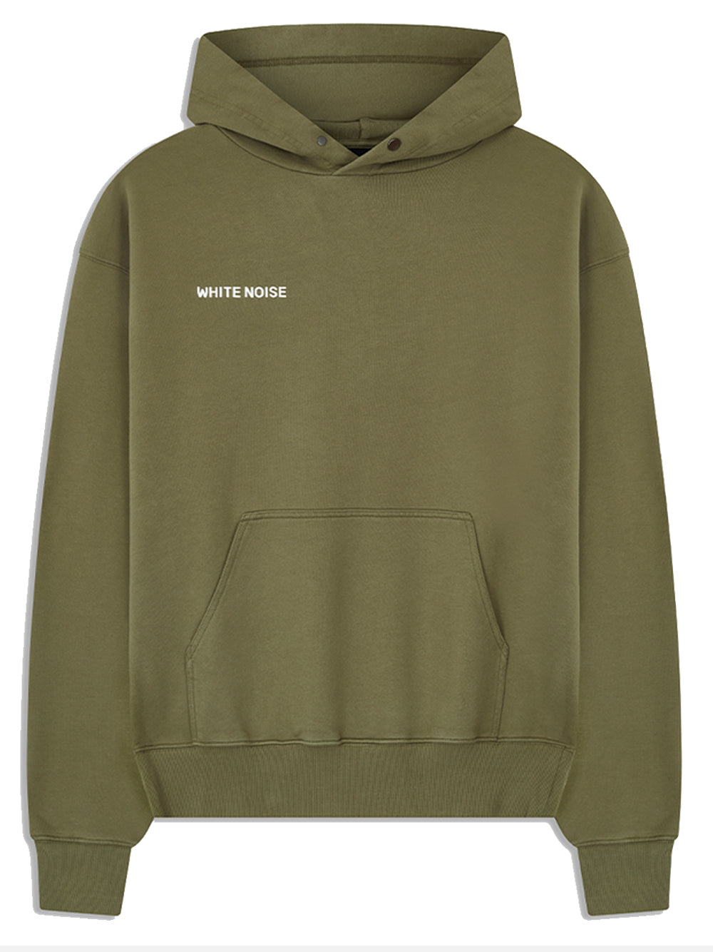 WHITE NOISE Branded Graphic Cotton Hoodie Khaki