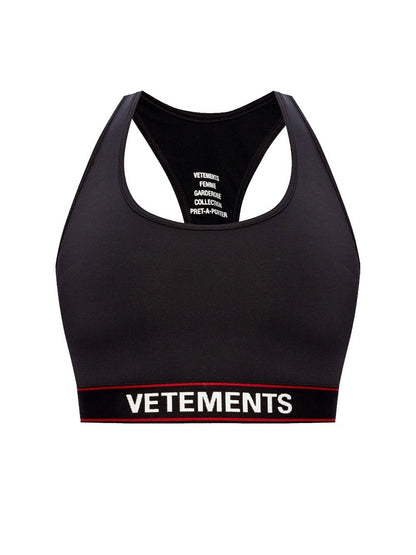 VETEMENTS Logo Sports Bra Black