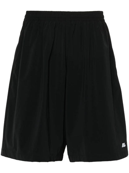 BALENCIAGA Logo-Print Track Shorts Black