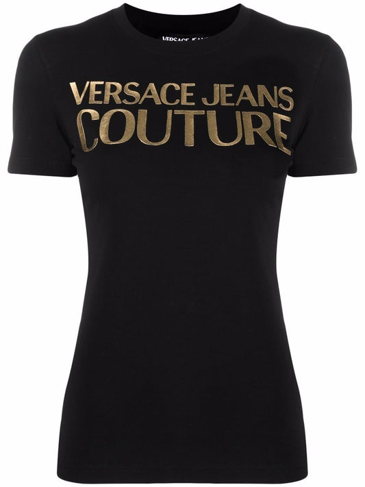 VERSACE Logo Print T-Shirt Black