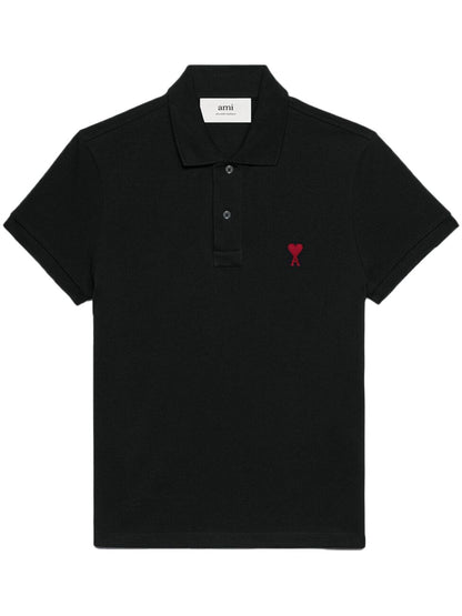 AMI ALEXANDRE MATTIUSSI UNISEX Ami De Coeur Polo Shirt Black