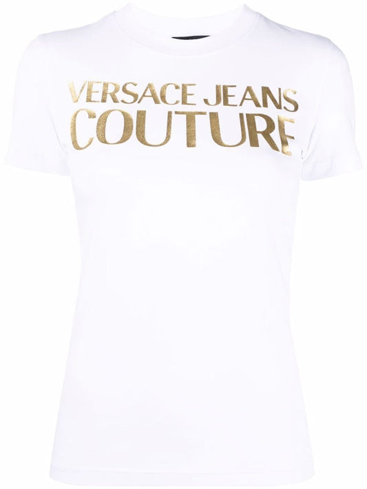 VERSACE Women's Logo Print T-Shirt White