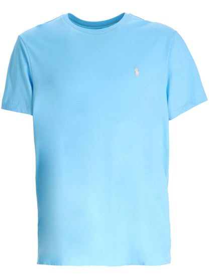 RALPH LAUREN Logo Classic Fit Jersey Crewneck T-Shirt Light Blue