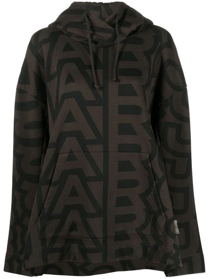 MARC JACOBS WOMEN Monogram Oversized Hoodie Black/Charcoal