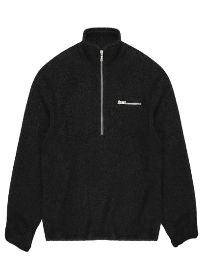 MKI MIYUKI ZOKU Boucle Quarter Zip Sweatshirt Black