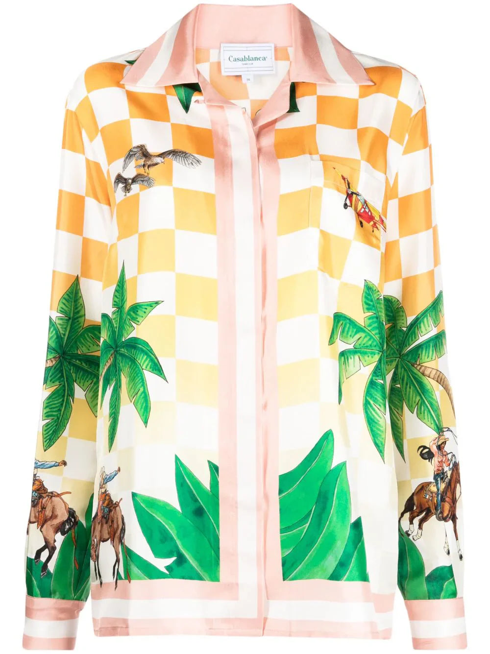 CASABLANCA WOMEN Tennis Club Silk Shirt Multi