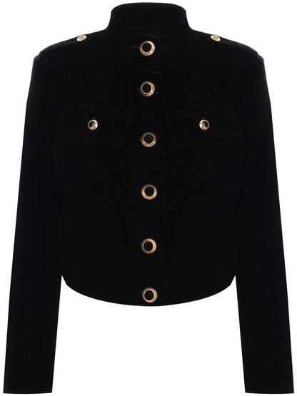 TOM FORD WOMEN Velvet Cropped Jacket Black