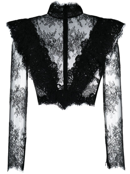ZIMMERMANN WOMEN Sensory Lace Bodice Top Black