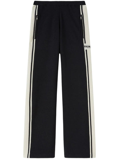 PALM ANGELS WOMEN Racing Knit Track Pants Black/Butter