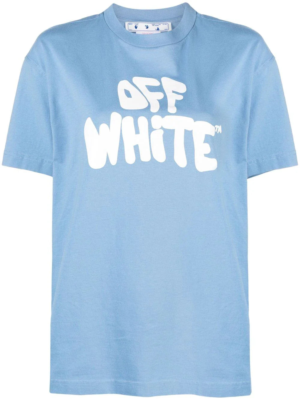 OFF-WHITE WOMEN 70s Type Logo Casual Tee Blue/White