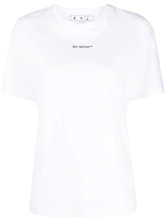 OFF-WHITE WOMEN Flock Chine Arrows Regular Tee White