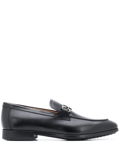 SALVATORE FERRAGAMO Ree Leather Loafers Black