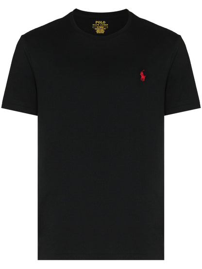 RALPH LAUREN Logo Classic Fit Jersey Crewneck T-Shirt Black