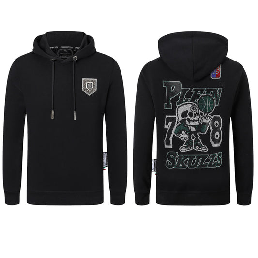 New- 2025ss Black Skull Hoodie