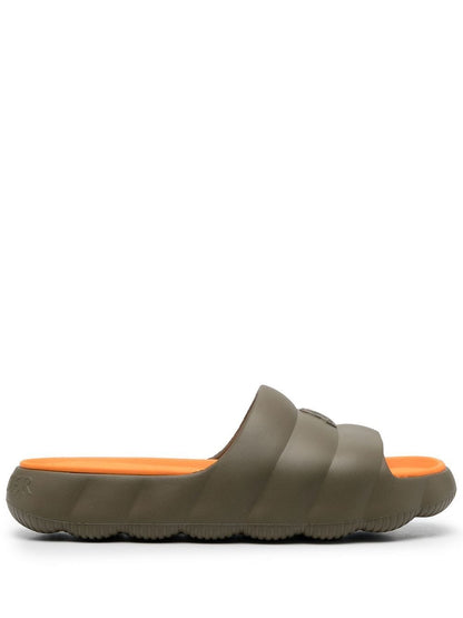 MONCLER Lilo Slip-On Sliders Green/Orange