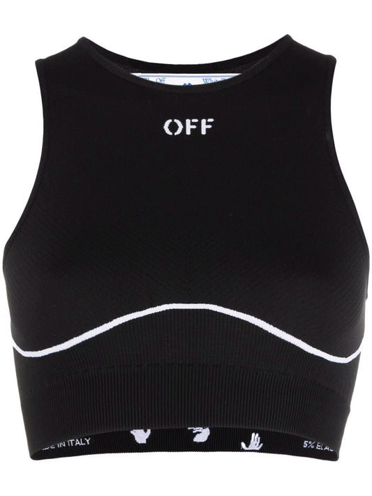 OFF-WHITE WOMEN Athl Stamp Logo Bra Black